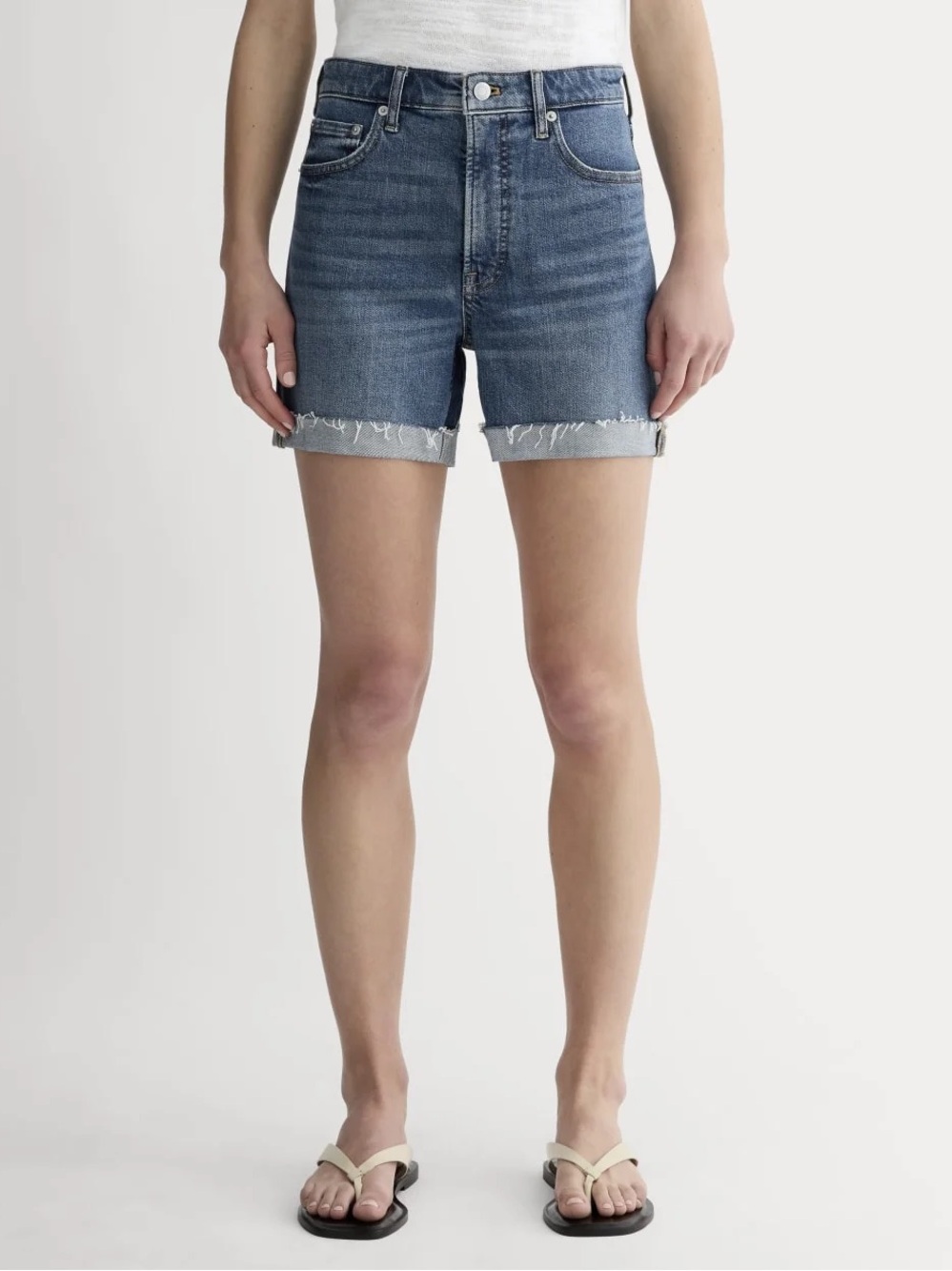 Everlane The Cheeky Short Vintage Blue High Rise Size 28